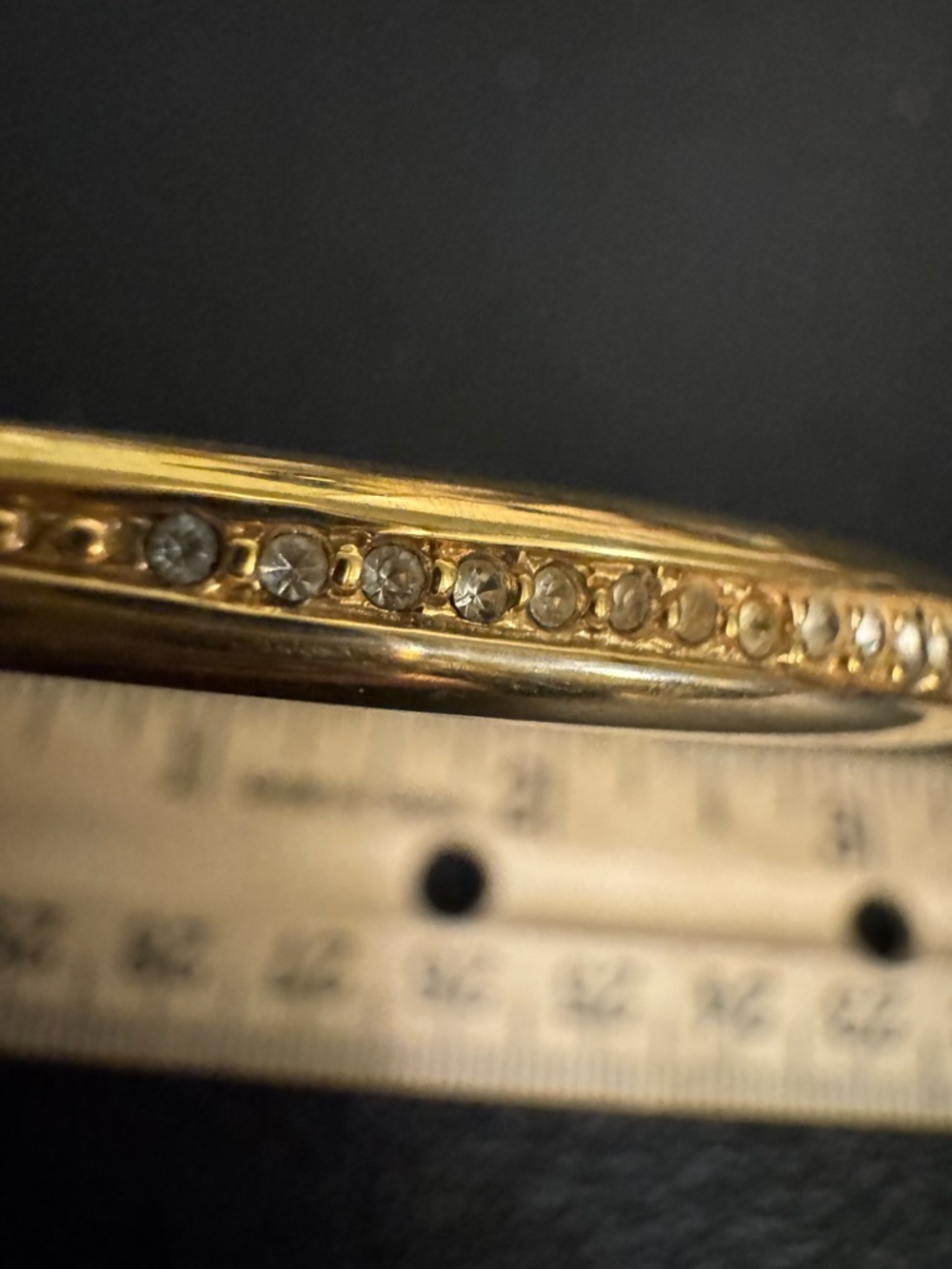 Joan Rivers Gold Rhinestone Edge Bangle Bracelet - Picture 4 of 10